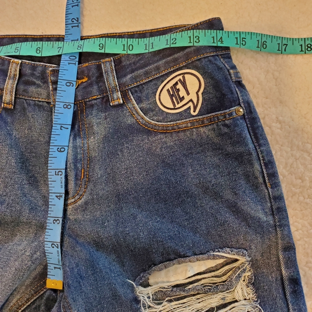NWT Sadie & Sage Anthropologie Brand Distressed Patch Jeans S8ze Small - Picture 8 of 12